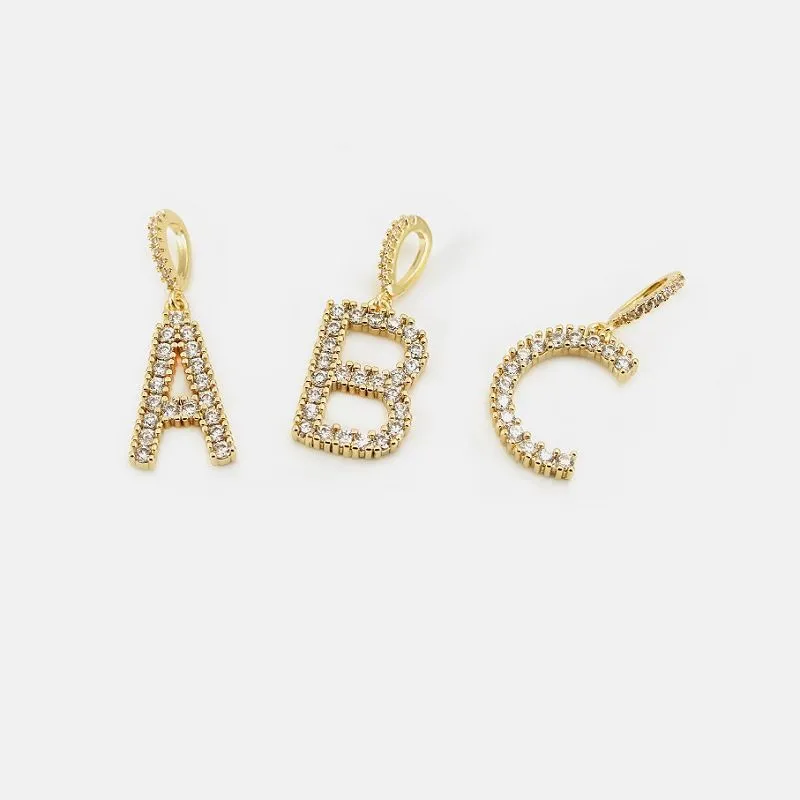 Pendant Cychwynnol Plated Aur