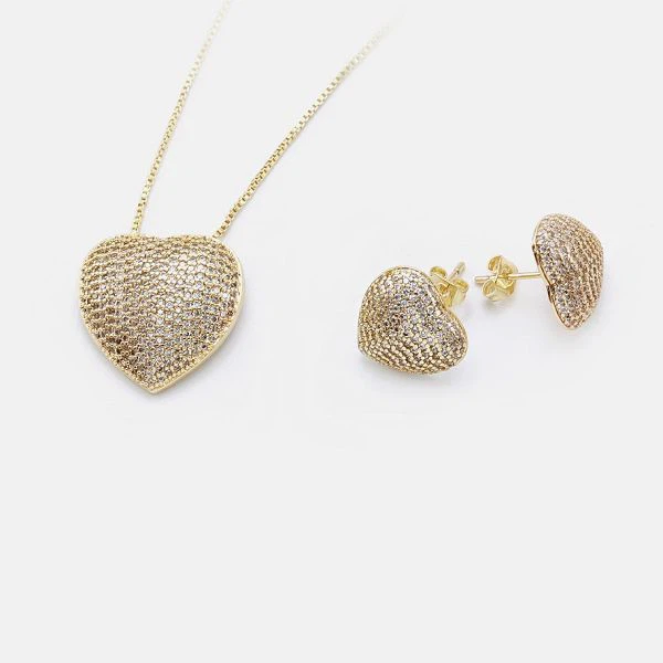 Palmant Gosod Heart Jewelry Set