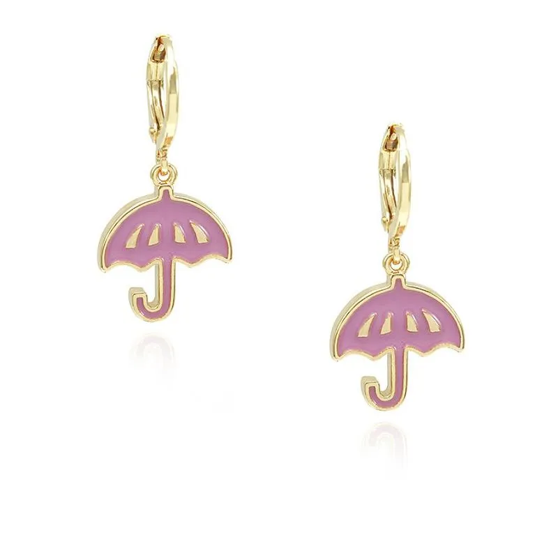 Cylchyn Clust Enamel Ymbarél Pinc