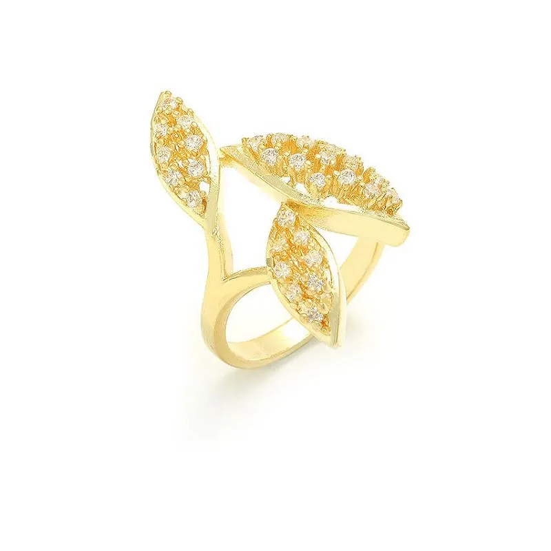 Modrwy Bys Siâp Deilen Arian