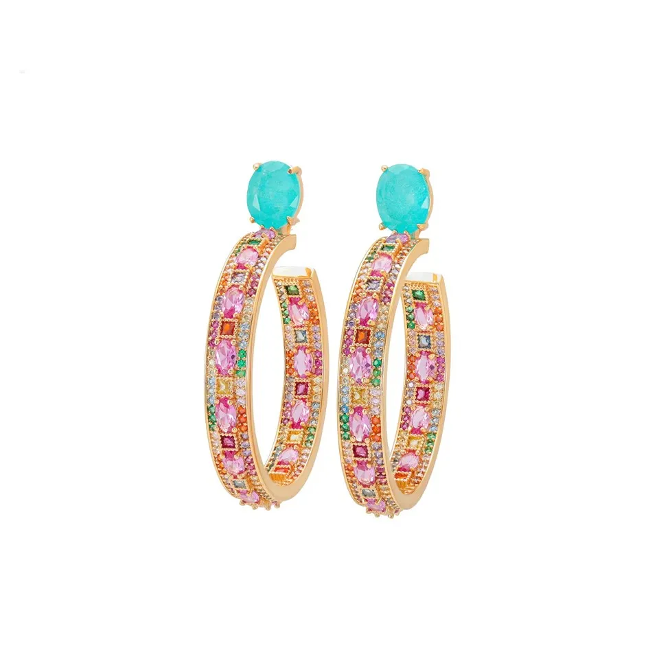 Clustdlysau Merched Fusion Zircon Plated Aur